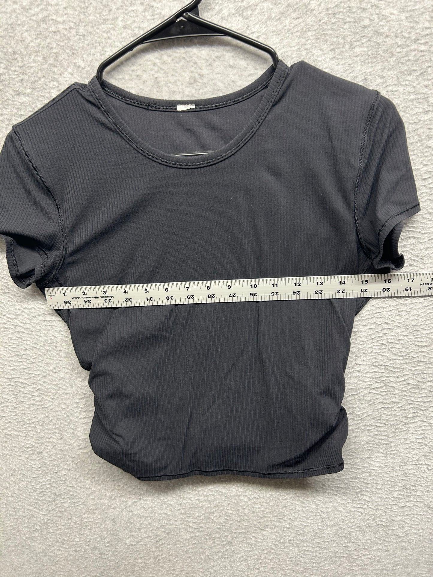 Lululemon All It Takes Back-Twist Ribbed Short-Sleeve Shirt Size 6 Black