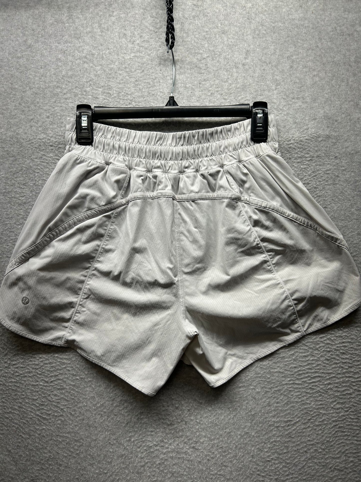 Lululemon Track That High-Rise Lined Short 5" Size 10 White (Sqaure Dot)