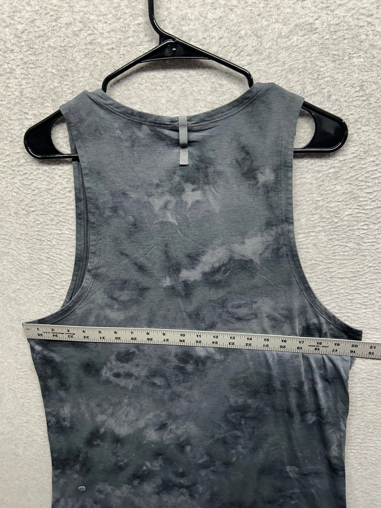 Lululemon Always Agile Tank Size Large Diamond Dye Asphalt Grey Black