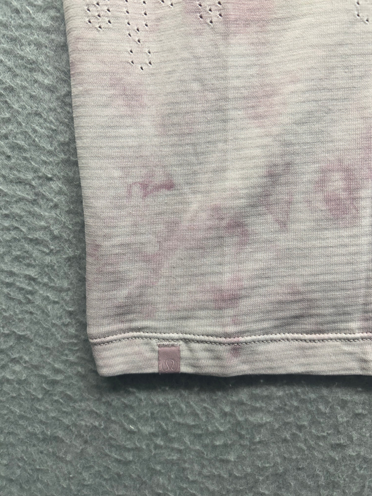 Lululemon Train to Be Short Sleeve Shirt Size 10 Marble Dye Pink White