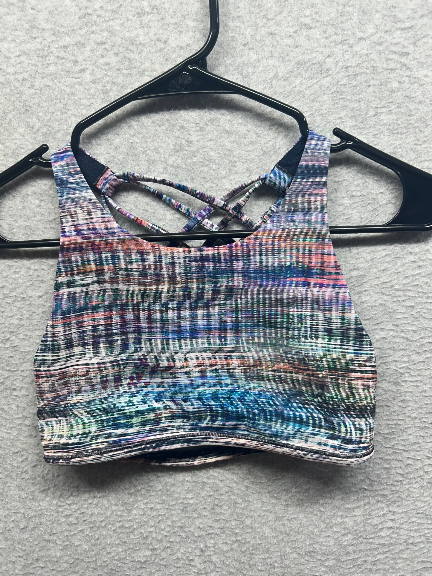 Lululemon Free To Be Bra Wild High Neck Light Support, A/B Cup (Online Only) Size 6 Digital Oasis Alpine White Multi