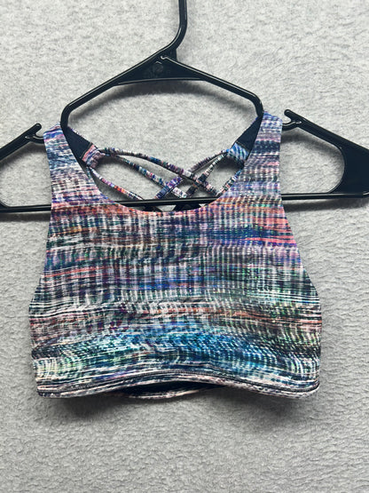 Lululemon Free To Be Bra Wild High Neck Light Support, A/B Cup (Online Only) Size 6 Digital Oasis Alpine White Multi