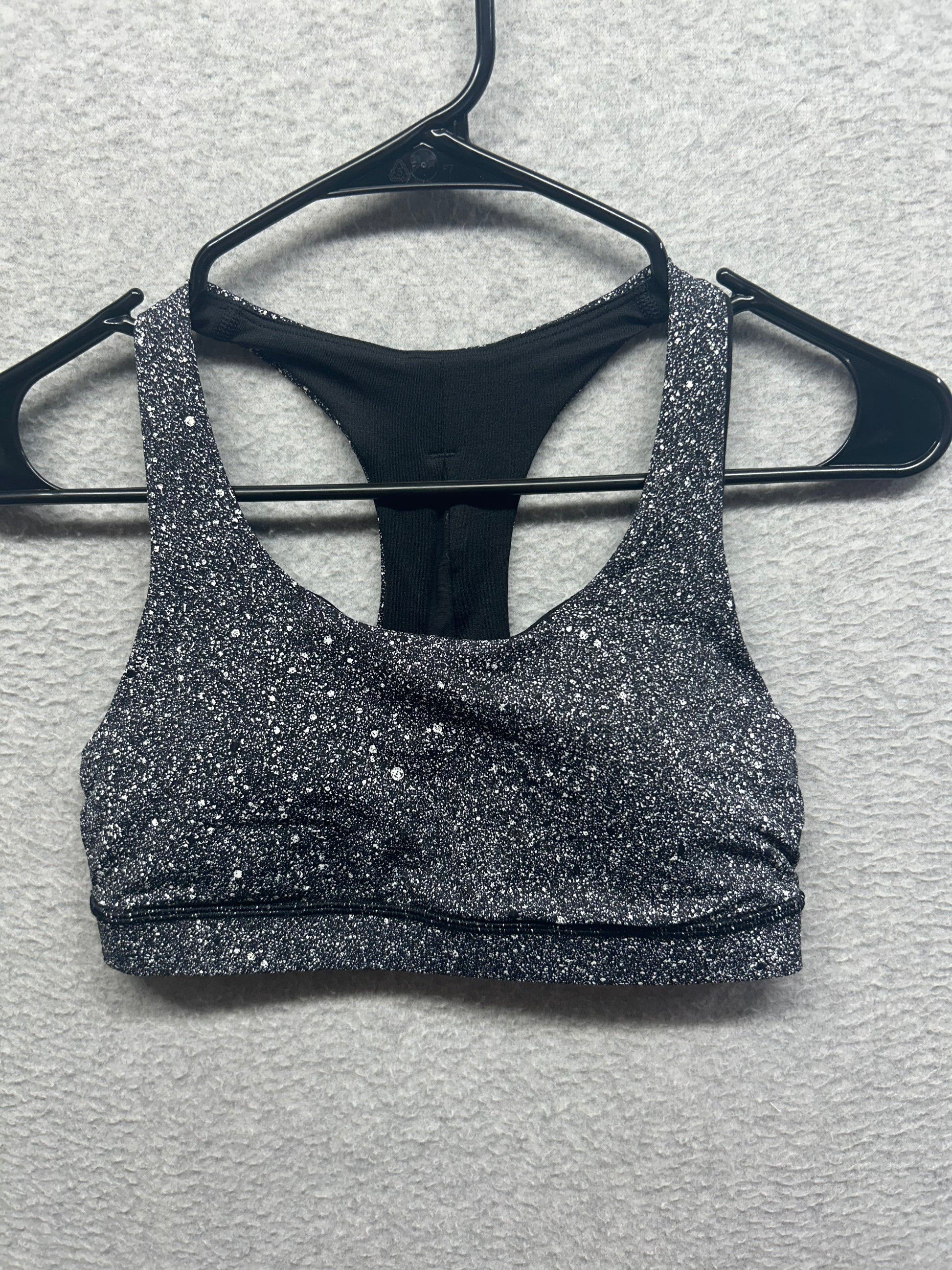 Lululemon Invigorate Bra Size 6 Luminesce Splatter White Black / Black
