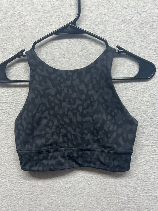 Lululemon Energy Bra High Neck Long Line Medium Support B-D Size 6 Formation Camo Deep Coal Multi