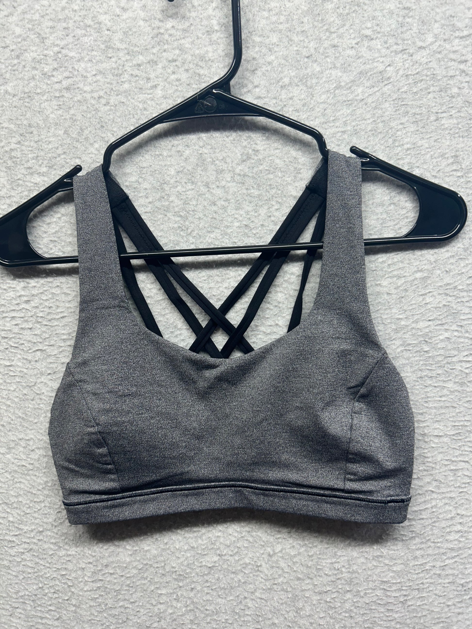 Lululemon Free To Be Serene Bra Size 6 Heathered Black / Black