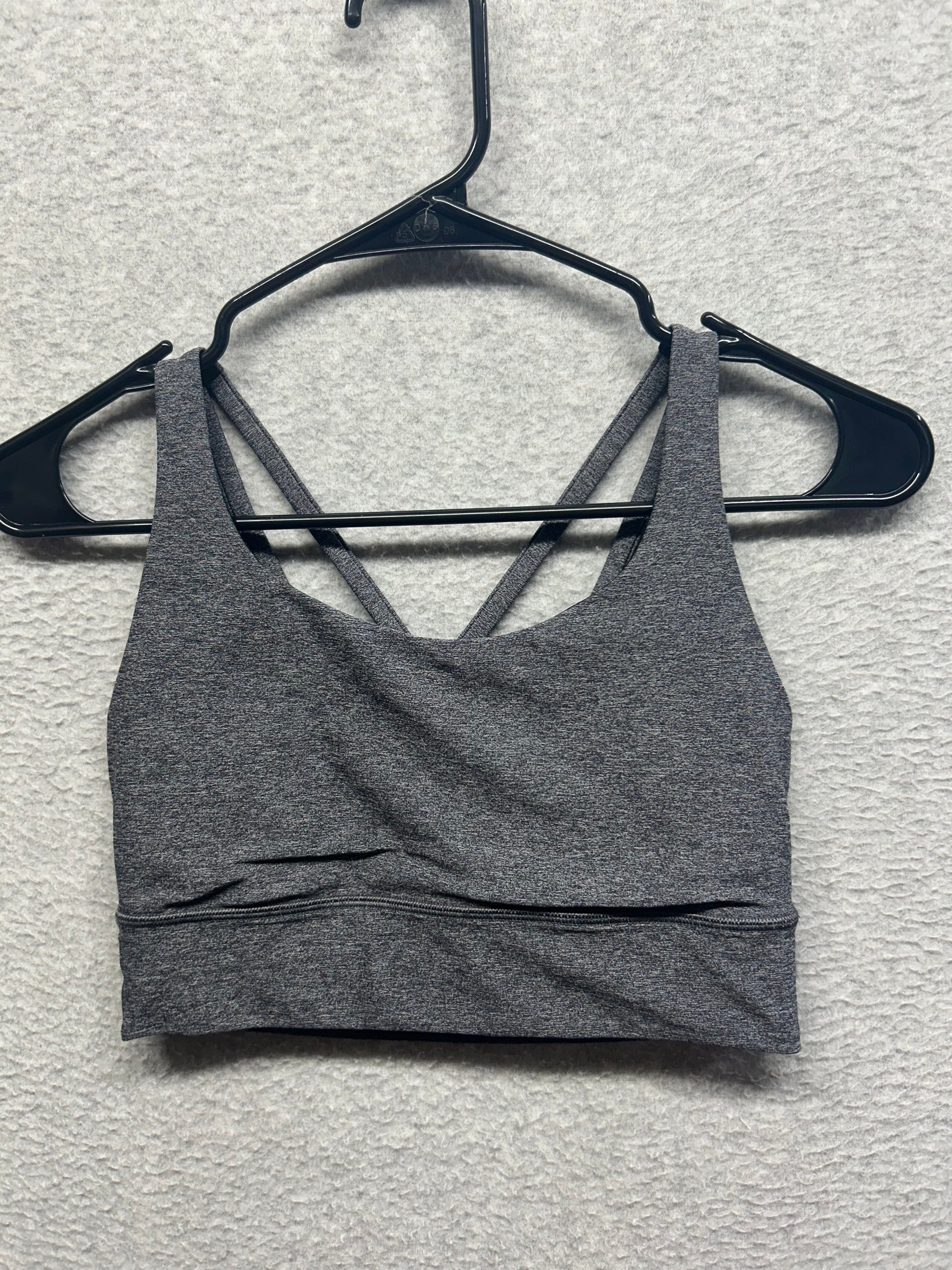 Lululemon Energy Bra Long Line Size 6 Heathered Black
