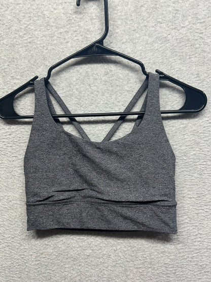 Lululemon Energy Bra Long Line Size 6 Heathered Black
