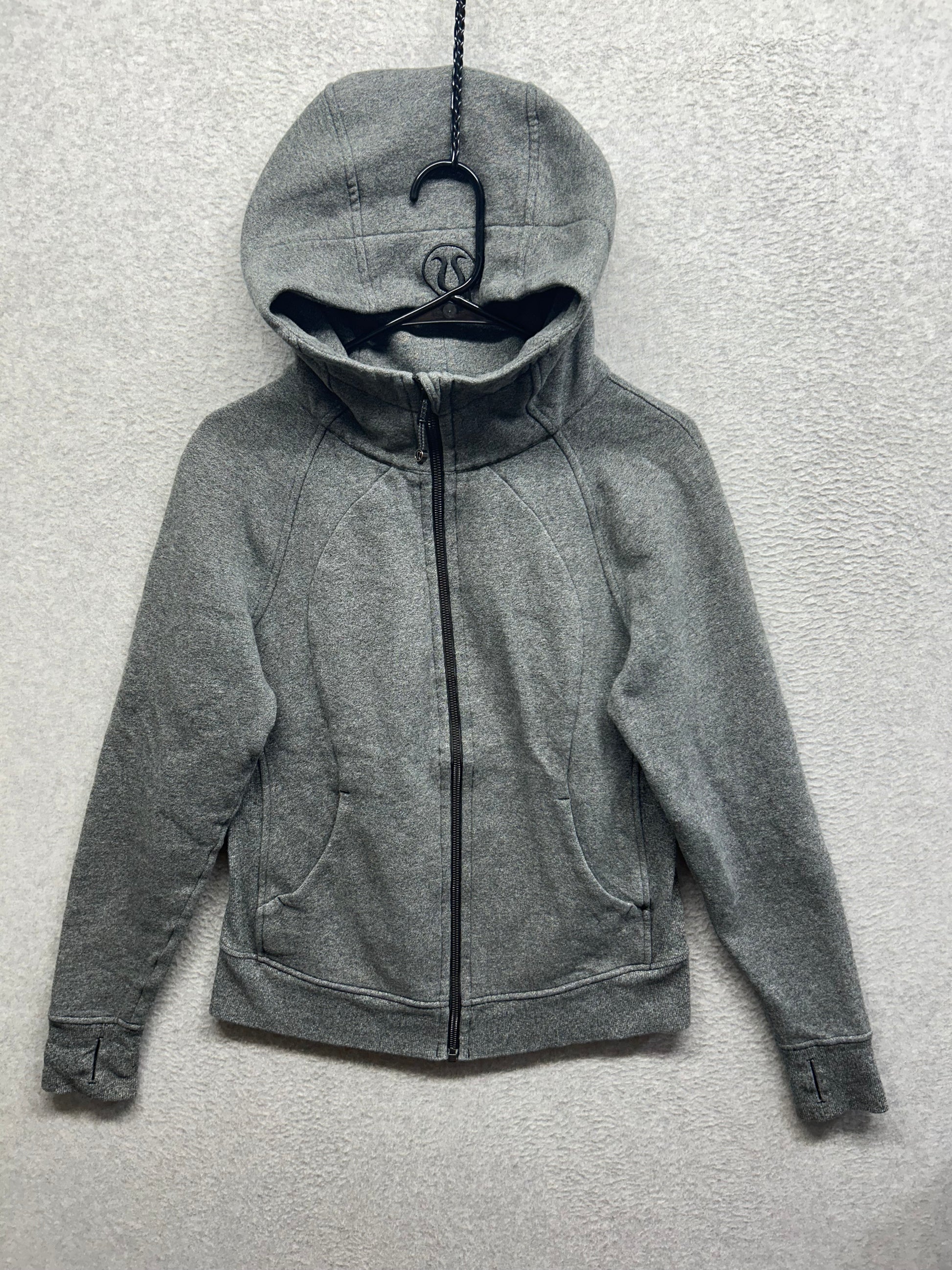 Lululemon Scuba Hoodie Light Cotton Fleece Size 8 Heathered Medium Grey