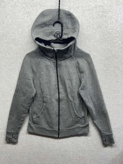 Lululemon Scuba Hoodie Light Cotton Fleece Size 8 Heathered Medium Grey