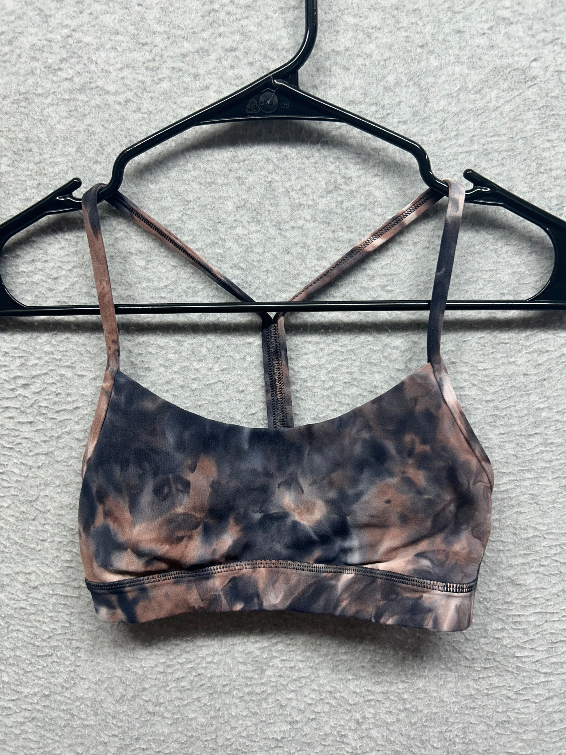 Lululemon Flow Y Nulu Bra Light Support, A–C Cups Size 2 Diamond Dye Seashell Smoky Topaz Graphite Grey
