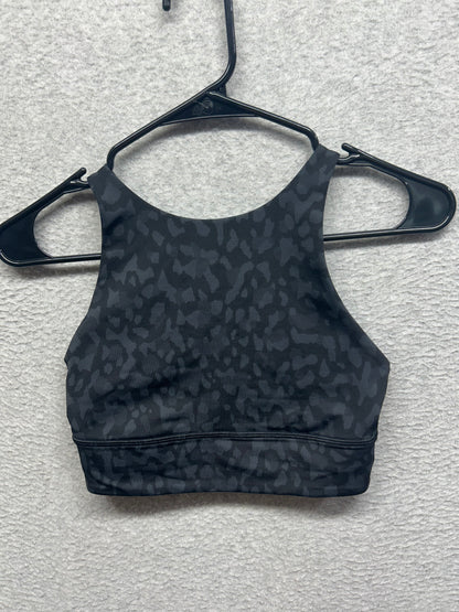 Lululemon Energy Bra High Neck Long Line Medium Support B-D Size 4 Formation Camo Deep Coal Multi