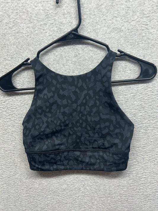 Lululemon Energy Bra High Neck Long Line Medium Support B-D Size 4 Formation Camo Deep Coal Multi