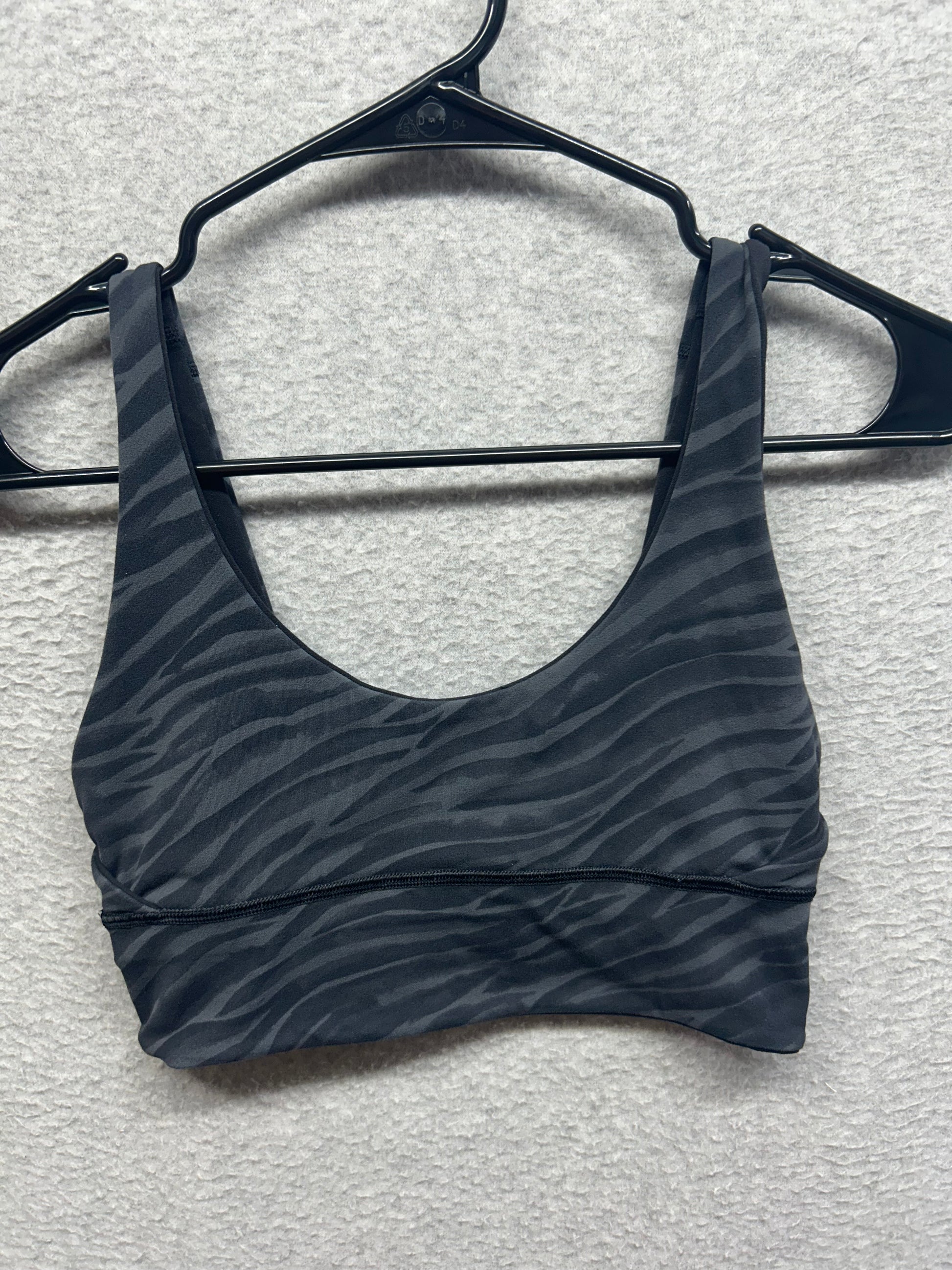Lululemon Align Reversible Bra Light Support, A/B Cups Size 4 Black / Le Tigre Camo Deep Coal Multi