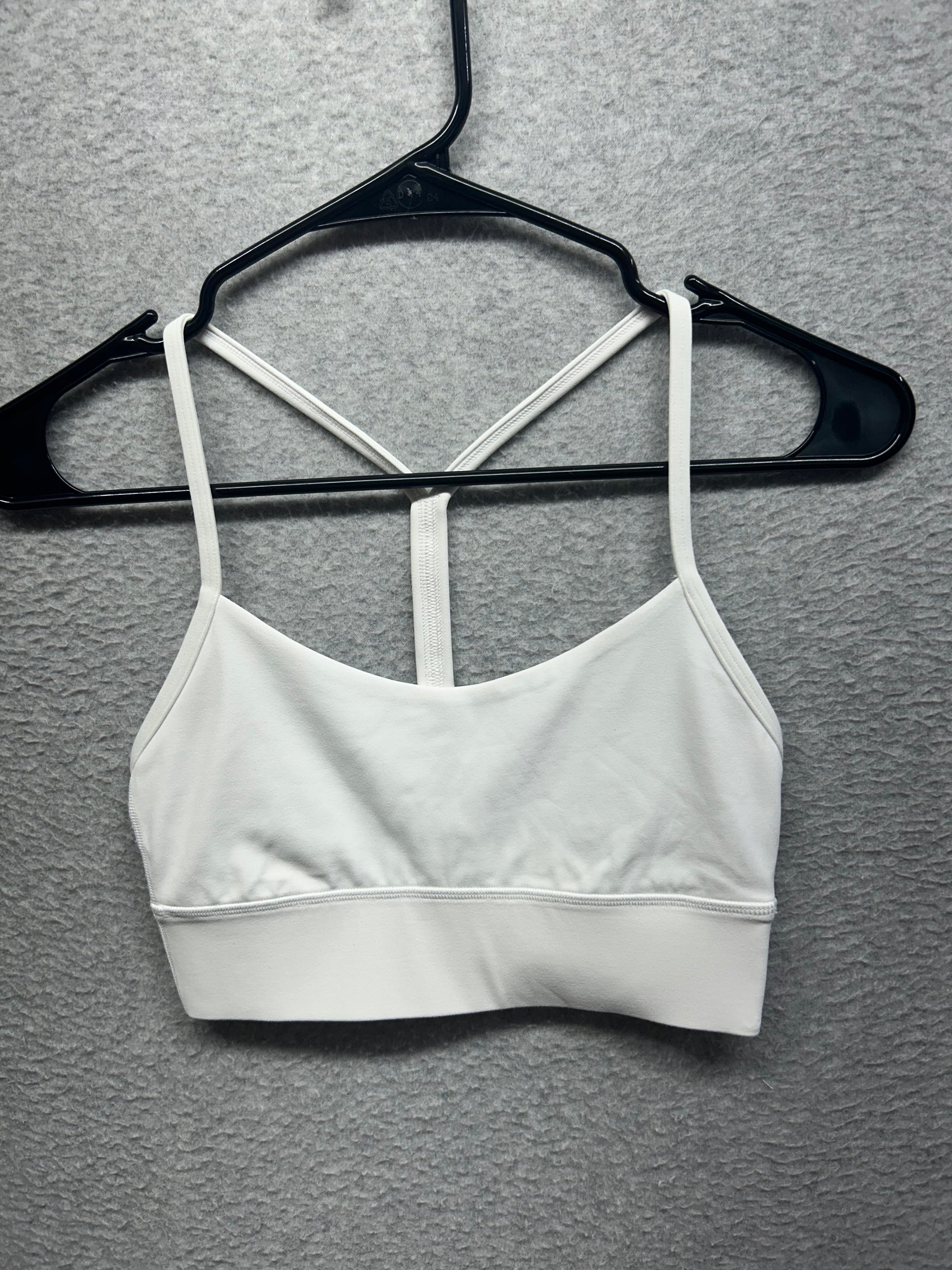 Lululemon Flow Y Nulu Longline Bra Light Support, A–C Cups Size 4 White