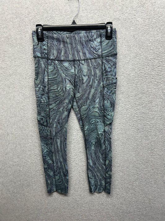 Lululemon Fast and Free High Rise Crop 23" Size 6 Dimensional Icing Blue Multi