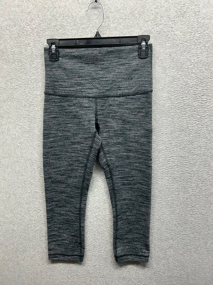 Lululemon Wunder Under Crop II Size 6 Diamond Jacquard Space Dye Green Slate