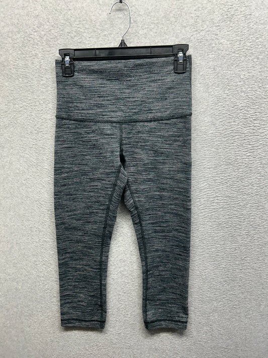 Lululemon Wunder Under Crop II Size 6 Diamond Jacquard Space Dye Green Slate