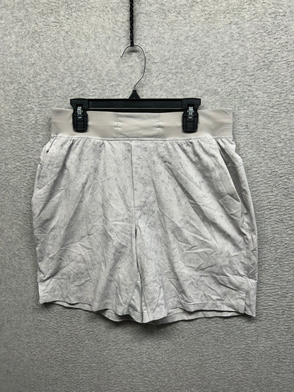 Lululemon T.H.E. Short Linerless 7" Size S Gravel Dust Alpine White Multi