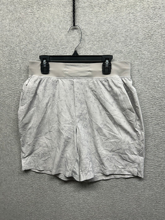 Lululemon T.H.E. Short Linerless 7" Size S Gravel Dust Alpine White Multi