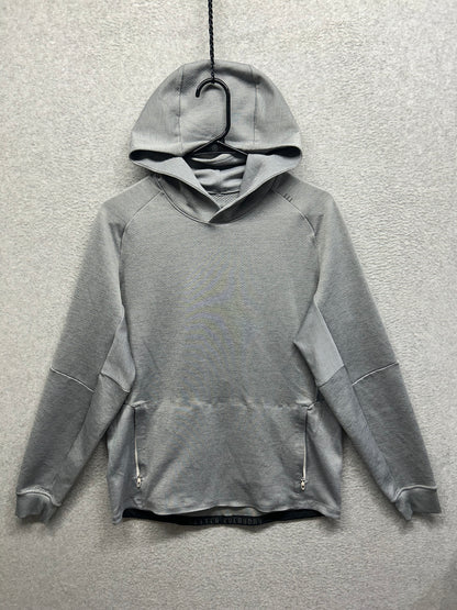 Lululemon Textured Tech Hoodie Size M Heathered White Opal / Rhino Grey