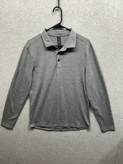 Lululemon Evolution Long Sleeve Polo Shirt Size Medium Gray