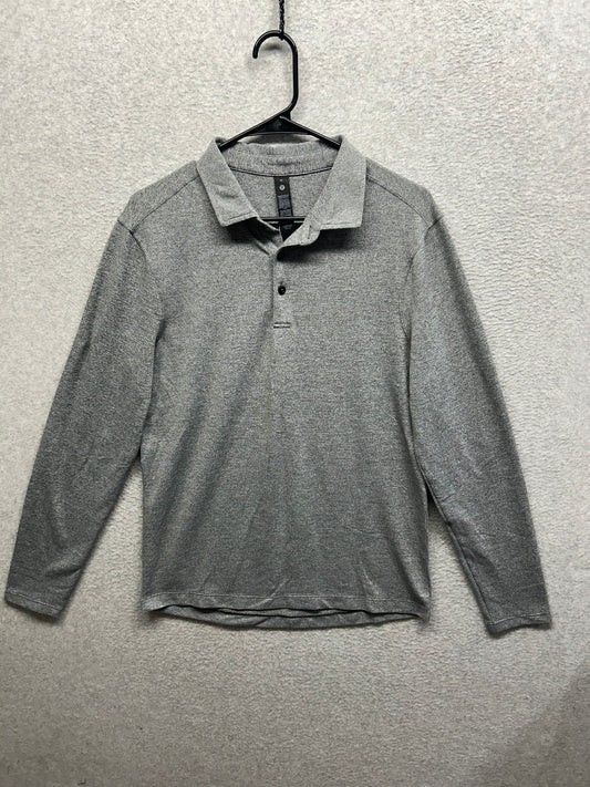 Lululemon Evolution Long Sleeve Polo Shirt Size Medium Gray