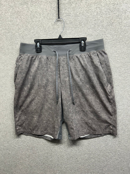 Lululemon T.H.E. Linerless Short 9" Size L Gravel Dust Black Granite Multi