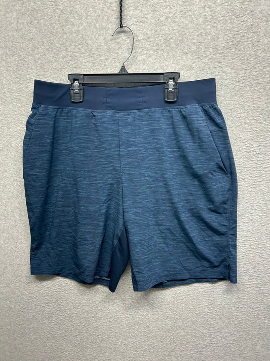 Lululemon T.H.E. Short Linerless 9" Updated Size L Heathered Texture Printed Iron Blue True Navy