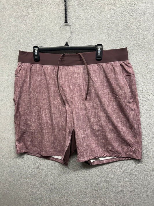 Lululemon T.H.E. Short 9" Linerless Size XXL Sunbleached Cherry Cola Multi