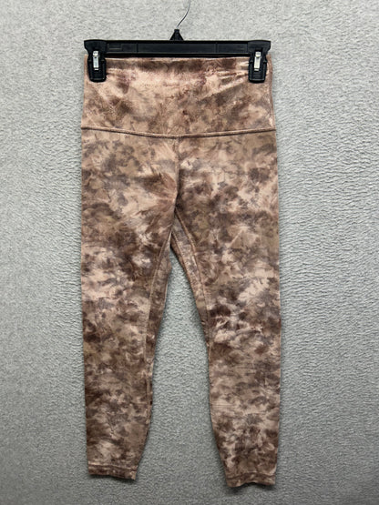 Lululemon Align High-Rise Pant 25" Shine Size 6 Diamond Dye Misty Shell Cacao Diffuse Dot Foil