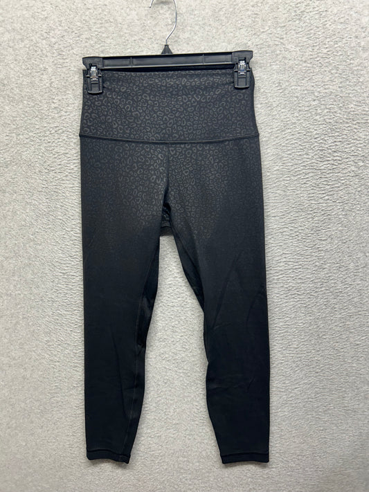 Lululemon Align High-Rise Pant 25" Size 6 Leopard Daisy Emboss Black