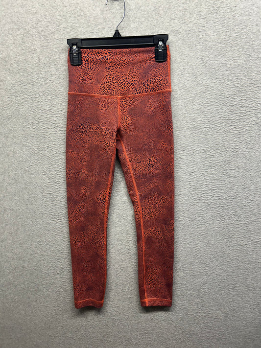 Lululemon Wunder Train High-Rise Crop 23" Size 2 Crackle Glaze Vintage Orange Larkspur