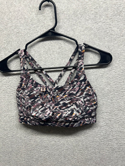 Lululemon Energy Bra Medium Support, B–D Cup Size 6 Kaleidoscopic Pink Multi