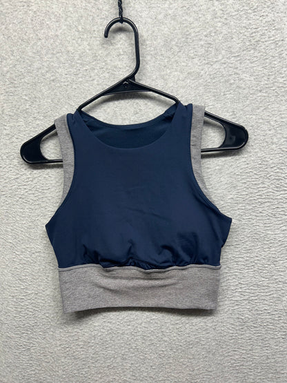 Lululemon Kick Serve Sweat Bra Size 6 True Navy / Heathered Slate / Sheer Lemon