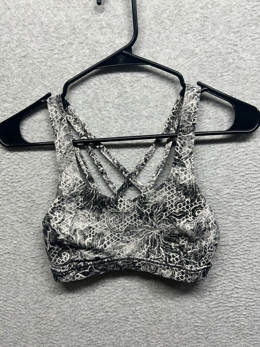 Lululemon Free To Be Serene Bra Size 2 Serigraph Starlight Black Multi