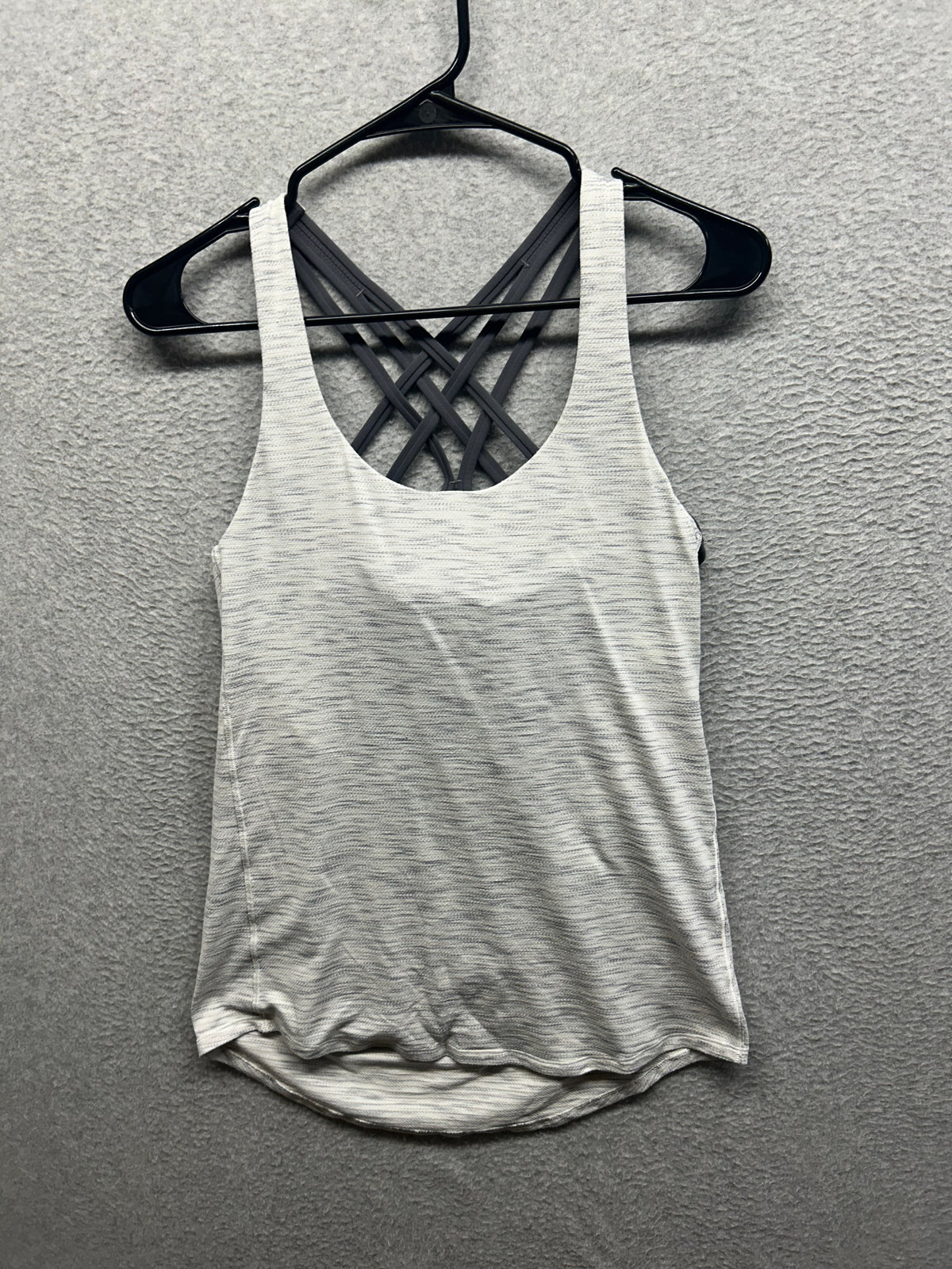 Lululemon Slay The Studio 2-In-1 Tank Medium Support B/C Cup Size 4 Tiger Space Dye Hail White / Titanium