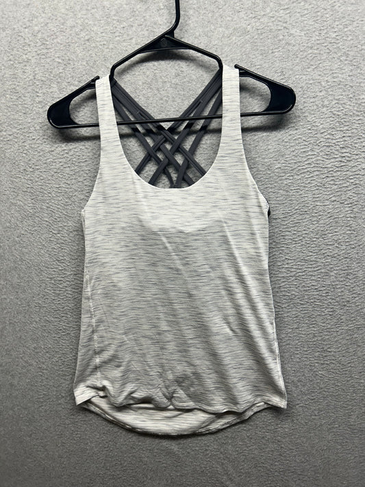 Lululemon Slay The Studio 2-In-1 Tank Medium Support B/C Cup Size 4 Tiger Space Dye Hail White / Titanium