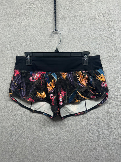Lululemon Speed Up Low-Rise Lined Short 2.5" Size 6 Veiled Floral Black Multi / Black
