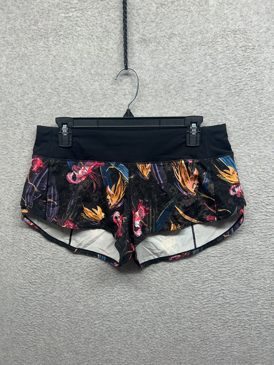 Lululemon Speed Up Low-Rise Lined Short 2.5" Size 6 Veiled Floral Black Multi / Black