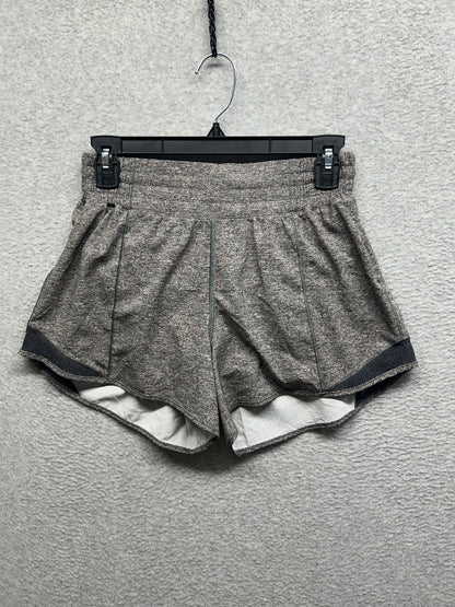 Lululemon Hotty Hot Short High-Rise Long 4" Size 6 Heather Lux Multi Black
