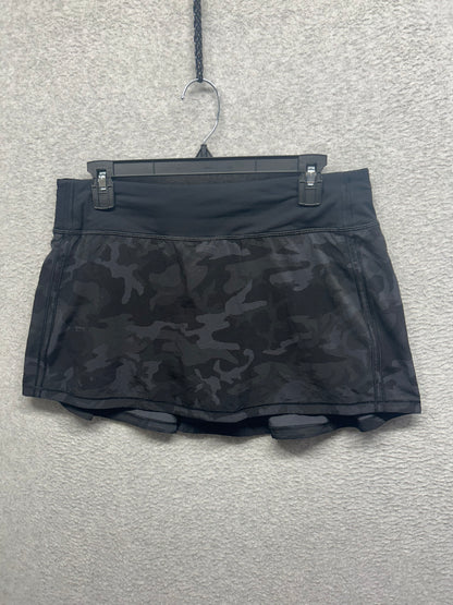 Lululemon Pace Rival Skirt (Regular) No Panels 13" Size 8 Incognito Camo Multi Grey / Black