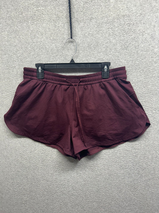 Lululemon Soft Jersey Mid-Rise Curved-Hem Short 3" Size L Garnet