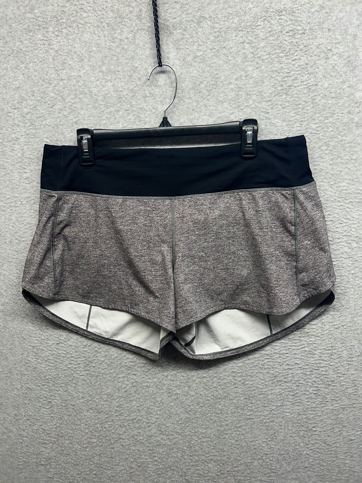 Lululemon Speed Up Short Long 4" Updated Fit Size 12 Heather Lux Multi Black / Black (First Release)