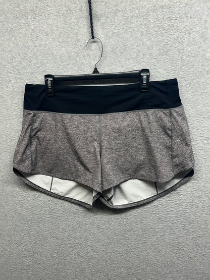 Lululemon Speed Up Short Long 4" Updated Fit Size 12 Heather Lux Multi Black / Black (First Release)