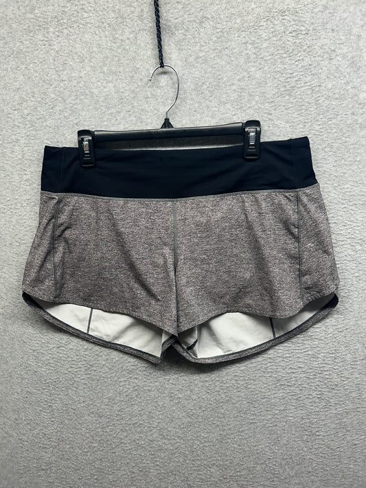 Lululemon Speed Up Short Long 4" Updated Fit Size 12 Heather Lux Multi Black / Black (First Release)