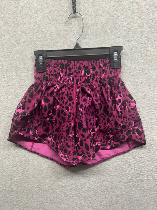 Lululemon Track That Mid-Rise Lined Short 5" Size 0 Cheetah Camo Magenta Purple Multi