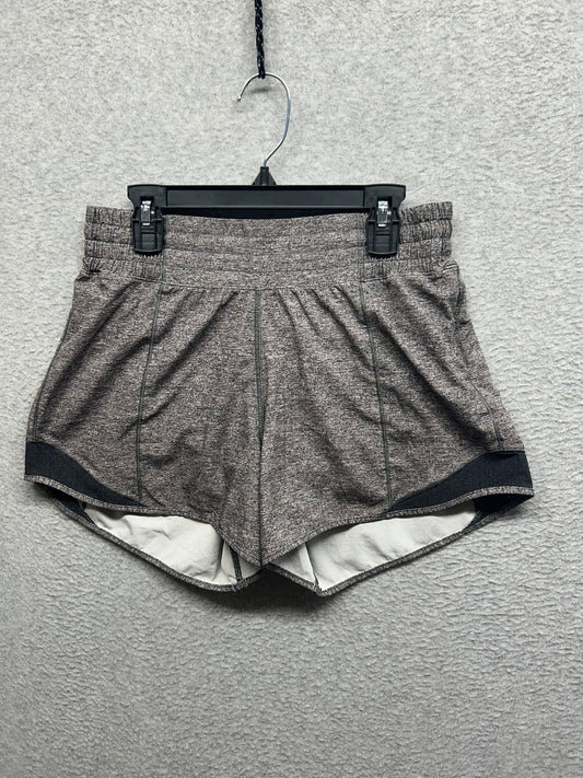 Lululemon Hotty Hot Short High-Rise Long 4" Size 4 Heather Lux Multi Black / Heathered Black