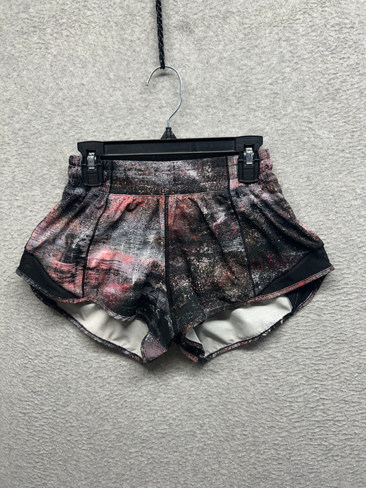 Lululemon Hotty Hot Short II 2.5" Size 4 Azurite Poppy Coral Multi / Black