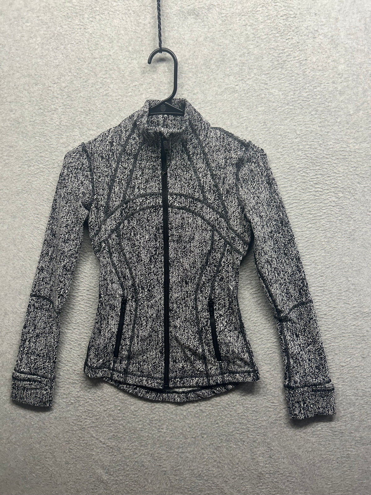 Lululemon Define Jacket Size 2 Luon Irregular Denim Twill Black White
