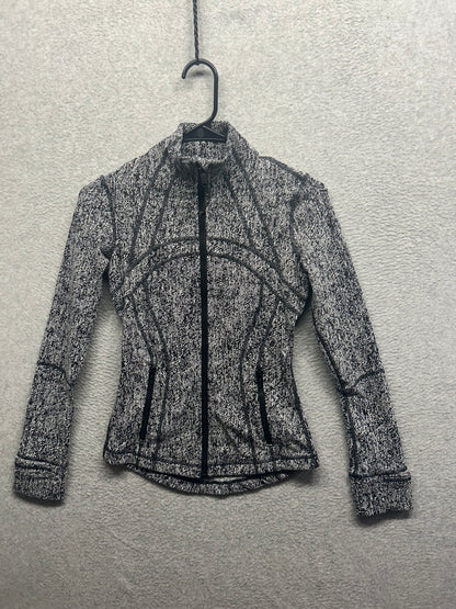 Lululemon Define Jacket Size 2 Luon Irregular Denim Twill Black White